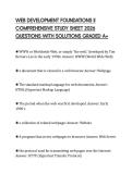WEB DEVELOPMENT FOUNDATIONS II COMPREHENSIVE STUDY SHEET 2026 QUESTIONS WITH SOLUTIONS GRADED A&plus;