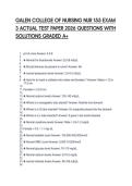 GALEN COLLEGE OF NURSING NUR 155 EXAM 3 ACTUAL TEST PAPER 2026 QUESTIONS WITH SOLUTIONS GRADED A&plus;