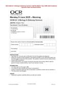 OCR GCSE &lpar;9&ndash;1&rpar; Biology A &lpar;Gateway Science&rpar; J247&sol;04 &lpar;Higher Tier&rpar; JUNE 2025 Combined  Question Paper and Mark Scheme