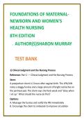 Maternal-Newborn Nursing Test Bank 2026 &vert; Murray 8th Edition MCQs &vert; OB Nursing NCLEX Questions & Women&rsquo;s Health Study Guide