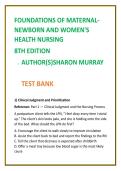 Maternal-Newborn Nursing Test Bank 2026 &vert; Murray 8th Edition MCQs &vert; OB & Women&rsquo;s Health NCLEX Questions Study Guide
