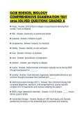 GCSE EDEXCEL BIOLOGY COMPREHENSIVE EXAMINATION TEST 2026 SOLVED QUESTIONS GRADED A