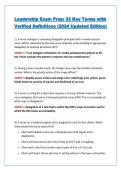 Leadership Exam Prep&colon; 33 Key Terms with  Verified Definitions &lpar;2024 Updated Edition&rpar; 