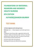 Maternal-Newborn Nursing Test Bank 2026 &vert; Murray 8th Edition MCQs &vert; OB Nursing NCLEX Questions & Women&rsquo;s Health Study Guide