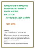 Maternal-Newborn Nursing Test Bank 2026 &vert; Murray 8th Edition MCQs &vert; OB & Women&rsquo;s Health NCLEX Questions Study Guide