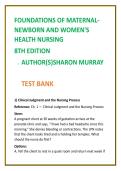 Maternal-Newborn Nursing Test Bank 2026 &vert; Murray 8th Ed MCQs &vert; OB Nursing NCLEX Questions &vert; Women&rsquo;s Health Study Guide