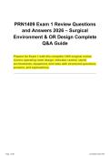 PRN 1409 Exam 1 Review&comma; Surgical Environment and OR Design&comma; Complete Q&A Guide 2026