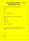 HAZWOPER 8 HOUR  REFRESHER TEST QUESTIONS AND ANSWERS 2026