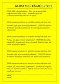 KLOSE MLD EXAM QUESTIONS AND ANSWERS 2026