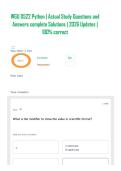 WGU D522 Python &vert; Actual Study Questions and Answers complete Solutions &vert; 2026 Updates &vert; 100&percnt; correct