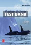 Test bank for Loose Leaf for Marine Biology 12th Edition with test questions and answers graded A&plus;