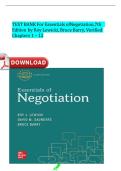 Test Bank for Essentials of Negotiation&comma; 7th Edition by Roy Lewicki&comma; Bruce Barry & David Saunders &vert; Verified Chapters 1-12 Complete &vert; Q&A with Rationales &vert; Distributive & Integrative Bargaining&comma; BATNA&comma; Ethics &vert; A&plus; Grade 