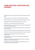 COMM 1300 EXAM 1 QUESTIONS AND ANSWERS