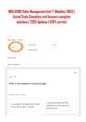 WGU D099 Sales Management Unit 7 &lpar;Modules 11&12&rpar; &vert; Actual Study Questions and Answers complete solutions &vert; 2026 Updates &vert; 100&percnt; correct