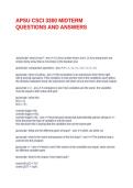 APSU CSCI 3300 MIDTERM QUESTIONS AND ANSWERS