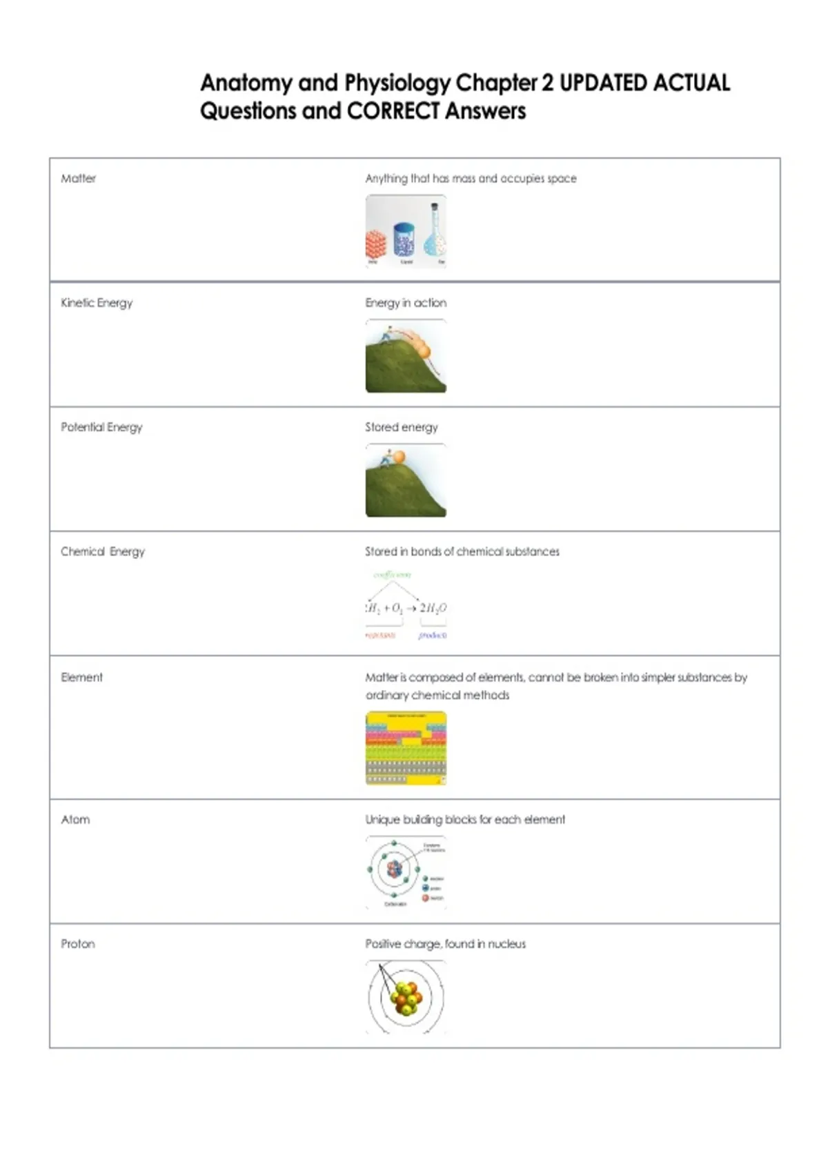 Anatomy and Physiology Chapter 2 UPDATED ACTUAL Questions and CORRECT ...