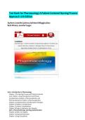 Test Bank for Pharmacology&colon; A Patient-Centered Nursing Process Approach 12th Edition by Linda E&period; McCuistion &comma; Kathleen Vuljoin DiMaggio&comma; Mary B&period; Winton and Jennifer J&period; Yeager&vert; isbn-9780443115257