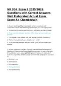 NR 304  Exam 2 2025&sol;2026 Questions with Correct Answers Well Elaborated Actual Exam Score A&plus; Chamberlain 