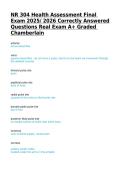 NR 304 Health Assessment Final Exam 2025&sol; 2026 Correctly Answered Questions Real Exam A&plus; Graded Chamberlain