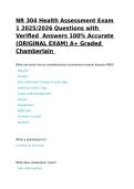 NR 304 Health Assessment Exam 1 2025&sol;2026 Questions with Verified  Answers 100&percnt; Accurate &lpar;ORIGINAL EXAM&rpar; A&plus; Graded Chamberlain 