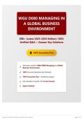 WGU D080 Managing in a Global Business Environment 250&plus; &lpar;Latest 2025-2026 Edition&rpar; 100&percnt; Verified Q&A &plus; Answer Key Solutions