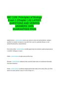 BIO 1100 Principles of Biology Exam 1 &lpar;Chapter 1-5&rpar; LATEST QUESTIONS AND VERIFIED ANSWERS 100- GUARANTEED PASS&period;