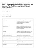 D465 - Data Applications EXAM Questions and Answers &lpar;Verified Answers&rpar; &lpar;Latest Update 2026&rpar; UPDATE&excl;&excl;