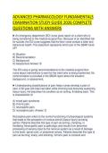 ADVANCED PHARMACOLOGY FUNDAMENTALS EXAMINATION STUDY GUIDE 2026 COMPLETE QUESTIONS WITH ANSWERS