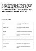 APEA Predictor Exam Questions and Answers FINAL EXAM NEWEST 2026 WITH COMPLETE QUESTIONS AND CORRECT DETAILED ANSWERS &lpar;VERIFIED ANSWERS&rpar; &vert;ALREADY GRADED A&plus;&vert;&vert;BRAND NEW VERSION&excl;&excl;