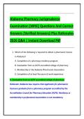 Alabama Pharmacy Jurisprudence  Examination &lpar;MPJE&rpar; Questions And Correct  Answers &lpar;Verified Answers&rpar; Plus Rationales  2026 Q&A &vert; Instant Download Pdf