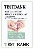 Test Bank Safe Maternity & Pediatric Nursing Care 1st Edition by Luanne Linnard-Palmer & Gloria Haile Coats 2026 A&plus;