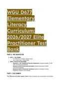 WGU D677 Elementary Literacy Curriculum &vert; 2026&sol;2027 Elite Test Bank & Exam Guide &vert; Science of Reading & MTSS