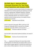 SEJPME Mod 2- National Military Command Structure Pre Test Exam Actual Questions and Answers 2026&period;docx