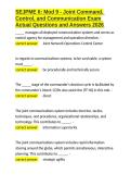 SEJPME II Mod 9 - Joint Command&comma; Control&comma; and Communication Exam Actual Questions and Answers 2026&period;docx