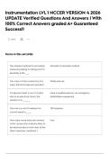 Instrumentation LVL 1 NCCER VERSION 4 2026 UPDATE Verified Questions And Answers &vert; With 100&percnt; Correct Answers graded A&plus; Guaranteed Success&excl;&excl;