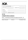 AQA MERGED QUESTION PAPER AND MARK SCHEME 2025 GCSE COMPUTER SCIENCE 8525&sol;1A&comma; 8525&sol;1B&comma; 8525&sol;1C Paper 1  Computational thinking and programming skills