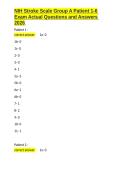 NIH Stroke Scale Group A Patient 1-6 Exam Actual Questions and Answers 2026&period;docx