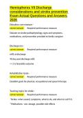 Hemispheres VII Discharge considerations and stroke prevention Exam Actual Questions and Answers 2026&period;docx