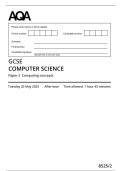 AQA MERGED QUESTION PAPER AND MARK SCHEME 2025 GCSE COMPUTER SCIENCE 8525&sol;2 Paper 2  Computing concepts 