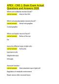 APEX - CNS 1 Brain Exam Actual Questions and Answers 2026&period;docx