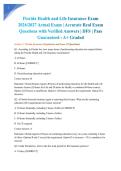 Florida Health and Life Insurance Exam 2026&sol;2027 Actual Exam &vert; Accurate Real Exam Questions with Verified Answers &vert; DFS &vert; Pass Guaranteed - A&plus; Graded