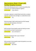 Neuroscience Week 3 Exam with Verified Detailed Answers&period;docx