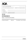 AQA MERGED QUESTION PAPER AND MARK SCHEME 2025 GCSE ECONOMICS 8136&sol;2 Paper 2  How the Economy works