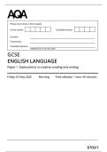 AQA MERGED QUESTION PAPER AND MARK SCHEME 2025 GCSE ENGLISH LANGUAGE 8700&sol;1 Paper 1  Explorations in creative reading and writing 