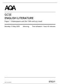 AQA MERGED QUESTION PAPER AND MARK SCHEME 2025 GCSE ENGLISH LITERATURE 8702&sol;1 Paper 1  Shakespeare and the 19th-century novel 