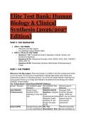 2026&sol;2027 Elite Human Biology Test Bank &lpar;Sylvia Mader&rpar; &vert; Clinical Pathophysiology & Medical Synthesis