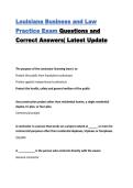 Louisiana Business and Law Practice Exam Questions and Correct Answers&vert; Latest Update