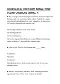 GEORGIA REAL ESTATE 2026 ACTUAL PAPER SOLVED QUESTIONS VERIFIED A&plus;