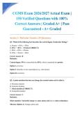 CGMS Exam 2026&sol;2027 Actual Exam &vert; 150 Verified Questions with 100&percnt; Correct Answers &vert; Graded A&plus; &vert; Pass Guaranteed - A&plus; Graded