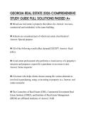 GEORGIA REAL ESTATE 2026 COMPREHENSIVE STUDY GUIDE FULL SOLUTIONS PASSED A&plus;